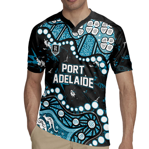 Personalized Port Adelaide Power Rugby Jersey Aboriginal Pattern with Graffiti Style