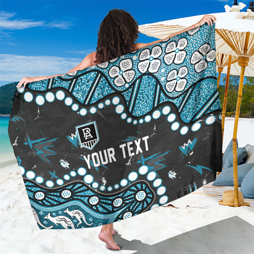 Personalized Port Adelaide Power Sarong Aboriginal Pattern with Graffiti Style