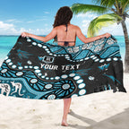 Personalized Port Adelaide Power Sarong Aboriginal Pattern with Graffiti Style