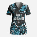 Personalized Port Adelaide Power Scrub Top Aboriginal Pattern with Graffiti Style