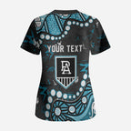 Personalized Port Adelaide Power Scrub Top Aboriginal Pattern with Graffiti Style