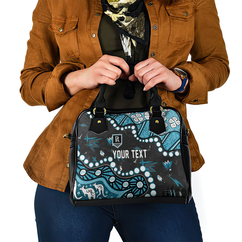 Personalized Port Adelaide Power Shoulder Handbag Aboriginal Pattern with Graffiti Style