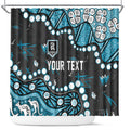 Personalized Port Adelaide Power Shower Curtain Aboriginal Pattern with Graffiti Style