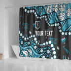 Personalized Port Adelaide Power Shower Curtain Aboriginal Pattern with Graffiti Style