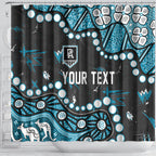 Personalized Port Adelaide Power Shower Curtain Aboriginal Pattern with Graffiti Style