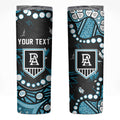 Personalized Port Adelaide Power Skinny Tumbler Aboriginal Pattern with Graffiti Style