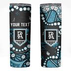 Personalized Port Adelaide Power Skinny Tumbler Aboriginal Pattern with Graffiti Style