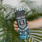 Personalized Port Adelaide Power Skinny Tumbler Aboriginal Pattern with Graffiti Style