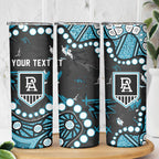 Personalized Port Adelaide Power Skinny Tumbler Aboriginal Pattern with Graffiti Style