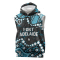 Personalized Port Adelaide Power Sleeveless Hoodie Aboriginal Pattern with Graffiti Style