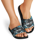 Personalized Port Adelaide Power Slide Sandals Aboriginal Pattern with Graffiti Style