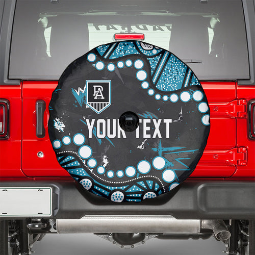 Personalized Port Adelaide Power Spare Tire Cover Aboriginal Pattern with Graffiti Style