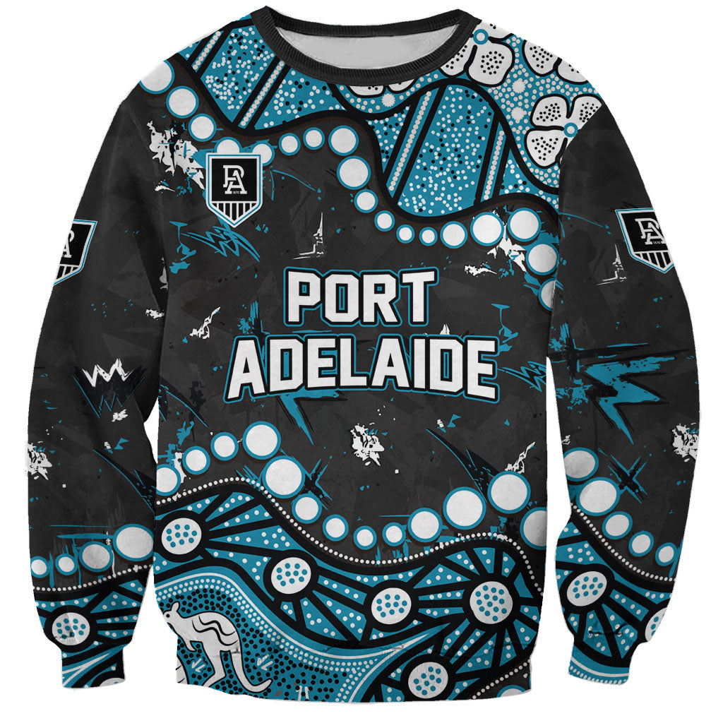 Personalized Port Adelaide Power Sweatshirt Aboriginal Pattern with Graffiti Style