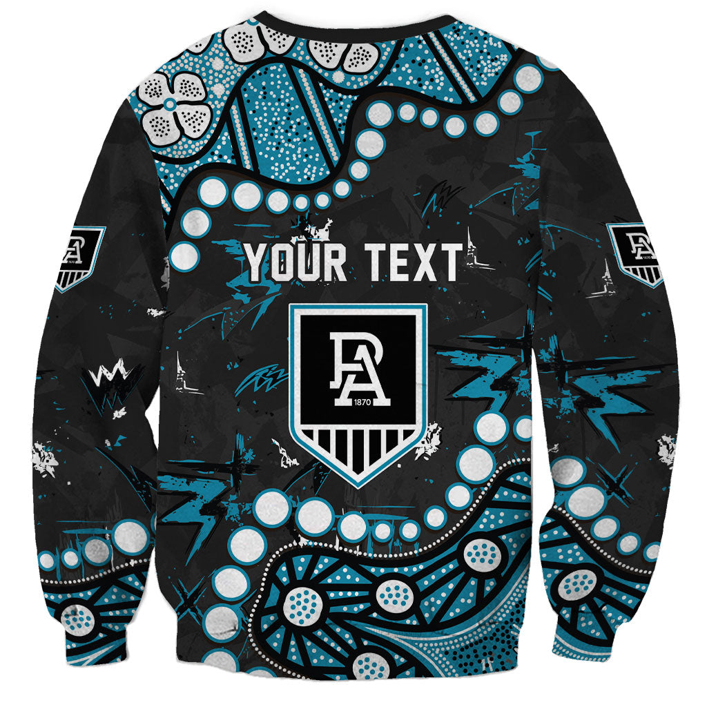 Personalized Port Adelaide Power Sweatshirt Aboriginal Pattern with Graffiti Style