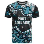 Personalized Port Adelaide Power T Shirt Aboriginal Pattern with Graffiti Style