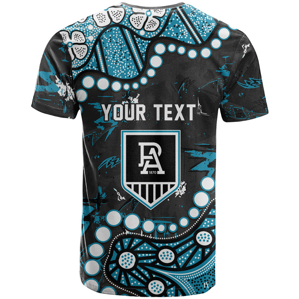 Personalized Port Adelaide Power T Shirt Aboriginal Pattern with Graffiti Style