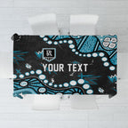 Personalized Port Adelaide Power Tablecloth Aboriginal Pattern with Graffiti Style