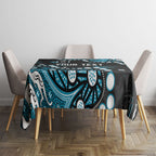 Personalized Port Adelaide Power Tablecloth Aboriginal Pattern with Graffiti Style