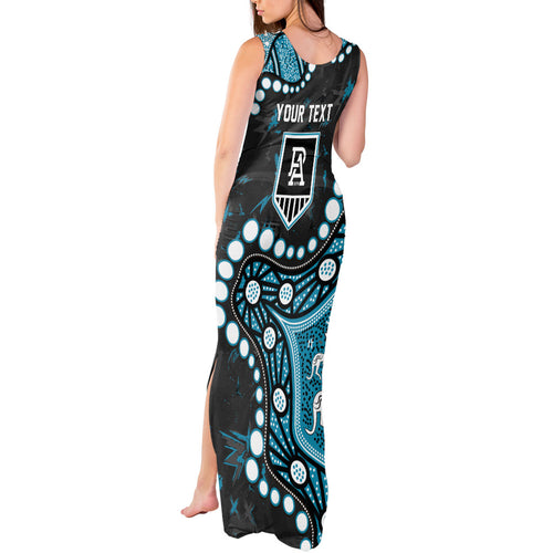 Personalized Port Adelaide Power Tank Maxi Dress Aboriginal Pattern with Graffiti Style