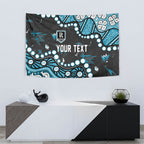 Personalized Port Adelaide Power Tapestry Aboriginal Pattern with Graffiti Style