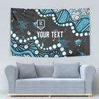 Personalized Port Adelaide Power Tapestry Aboriginal Pattern with Graffiti Style