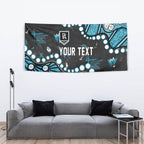 Personalized Port Adelaide Power Tapestry Aboriginal Pattern with Graffiti Style
