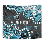 Personalized Port Adelaide Power Tapestry Aboriginal Pattern with Graffiti Style