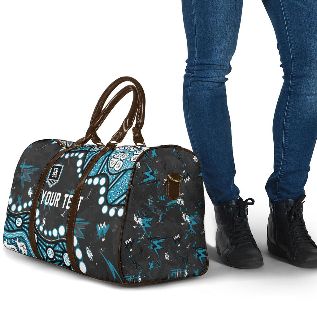 Personalized Port Adelaide Power Travel Bag Aboriginal Pattern with Graffiti Style
