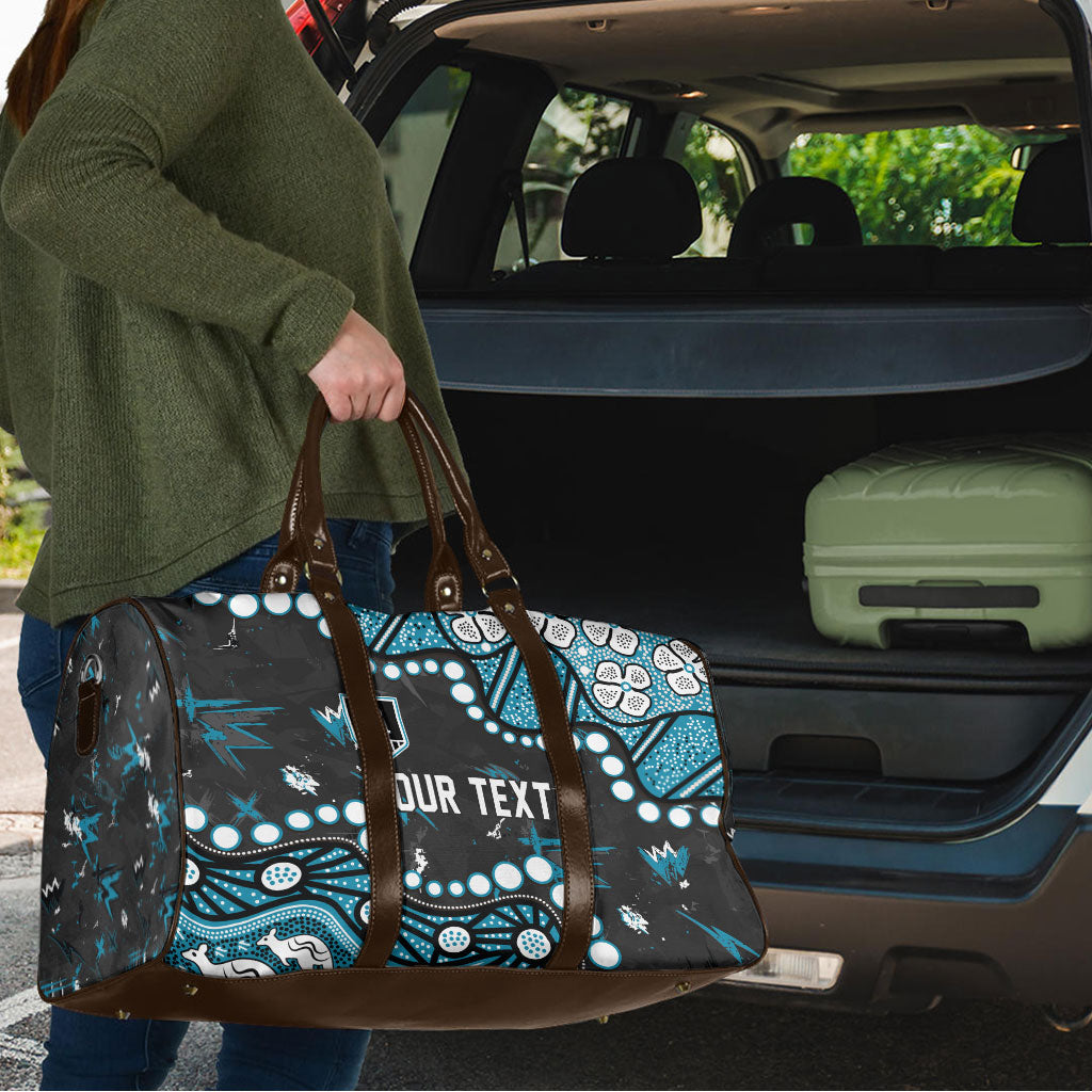 Personalized Port Adelaide Power Travel Bag Aboriginal Pattern with Graffiti Style