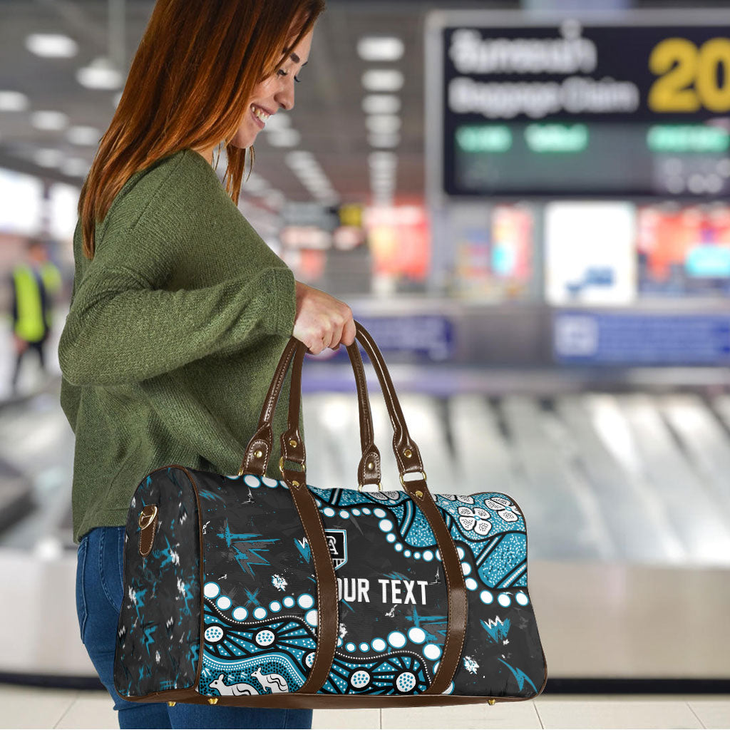 Personalized Port Adelaide Power Travel Bag Aboriginal Pattern with Graffiti Style