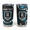 Personalized Port Adelaide Power Tumbler Cup Aboriginal Pattern with Graffiti Style