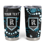 Personalized Port Adelaide Power Tumbler Cup Aboriginal Pattern with Graffiti Style