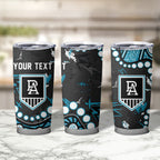 Personalized Port Adelaide Power Tumbler Cup Aboriginal Pattern with Graffiti Style