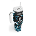 Personalized Port Adelaide Power Tumbler With Handle Aboriginal Pattern with Graffiti Style