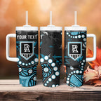 Personalized Port Adelaide Power Tumbler With Handle Aboriginal Pattern with Graffiti Style