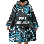 Personalized Port Adelaide Power Wearable Blanket Hoodie Aboriginal Pattern with Graffiti Style