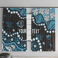 Personalized Port Adelaide Power Window Curtain Aboriginal Pattern with Graffiti Style