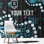 Personalized Port Adelaide Power Window Curtain Aboriginal Pattern with Graffiti Style