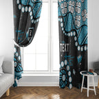 Personalized Port Adelaide Power Window Curtain Aboriginal Pattern with Graffiti Style