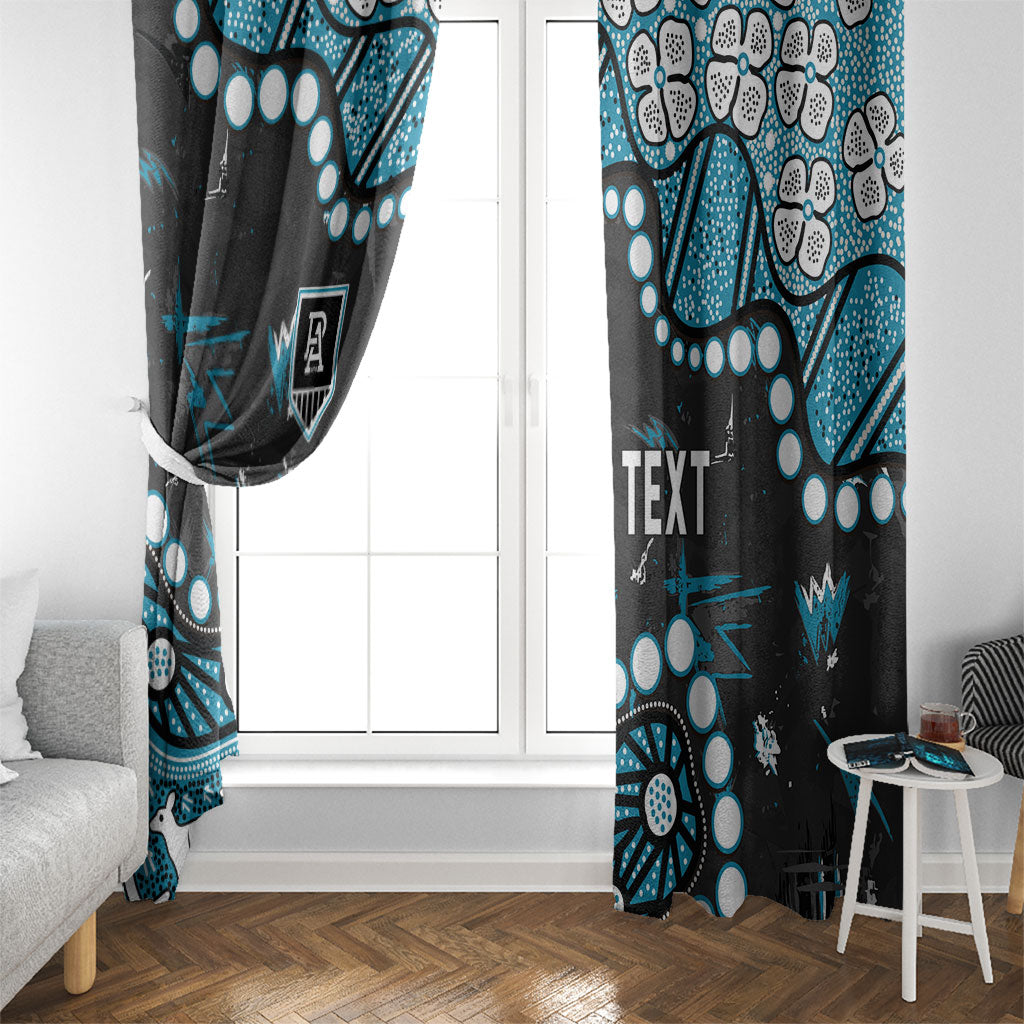 Personalized Port Adelaide Power Window Curtain Aboriginal Pattern with Graffiti Style