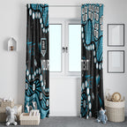 Personalized Port Adelaide Power Window Curtain Aboriginal Pattern with Graffiti Style