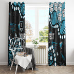 Personalized Port Adelaide Power Window Curtain Aboriginal Pattern with Graffiti Style