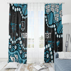 Personalized Port Adelaide Power Window Curtain Aboriginal Pattern with Graffiti Style