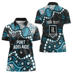 Personalized Port Adelaide Power Women Polo Shirt Aboriginal Pattern with Graffiti Style