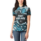 Personalized Port Adelaide Power Women Polo Shirt Aboriginal Pattern with Graffiti Style