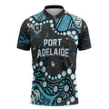 Personalized Port Adelaide Power Zipper Polo Shirt Aboriginal Pattern with Graffiti Style