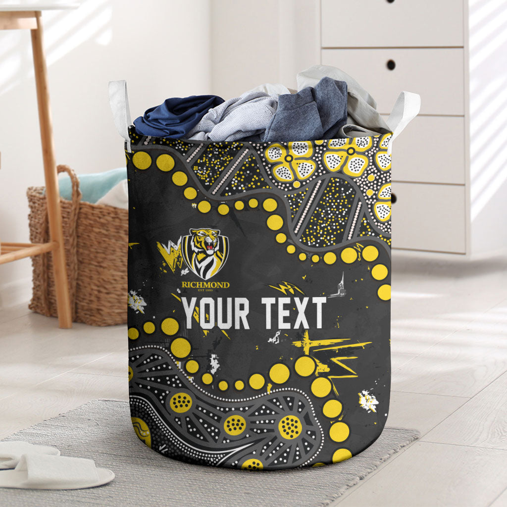 Personalized Richmond Tigers Laundry Basket Aboriginal Pattern with Graffiti Style