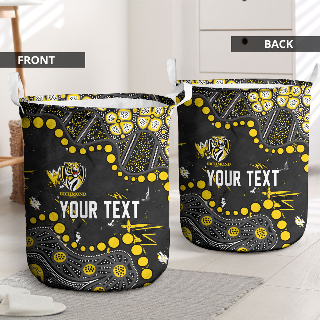 Personalized Richmond Tigers Laundry Basket Aboriginal Pattern with Graffiti Style
