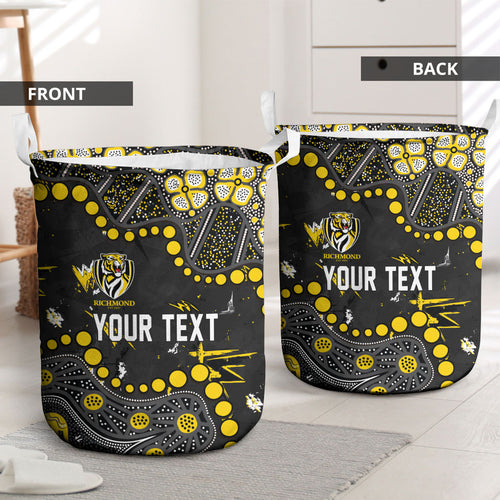 Personalized Richmond Tigers Laundry Basket Aboriginal Pattern with Graffiti Style