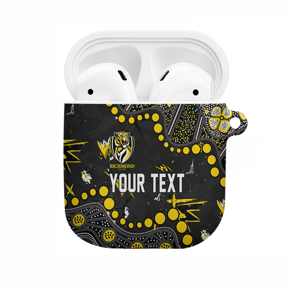 Personalized Richmond Tigers AirPods Case Aboriginal Pattern with Graffiti Style